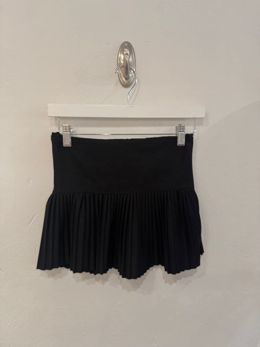 Suede Black Pleaded Skort