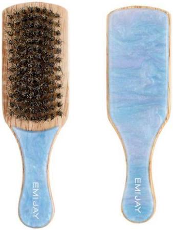 Mini Boar Bristle Brush in Blue Sugar