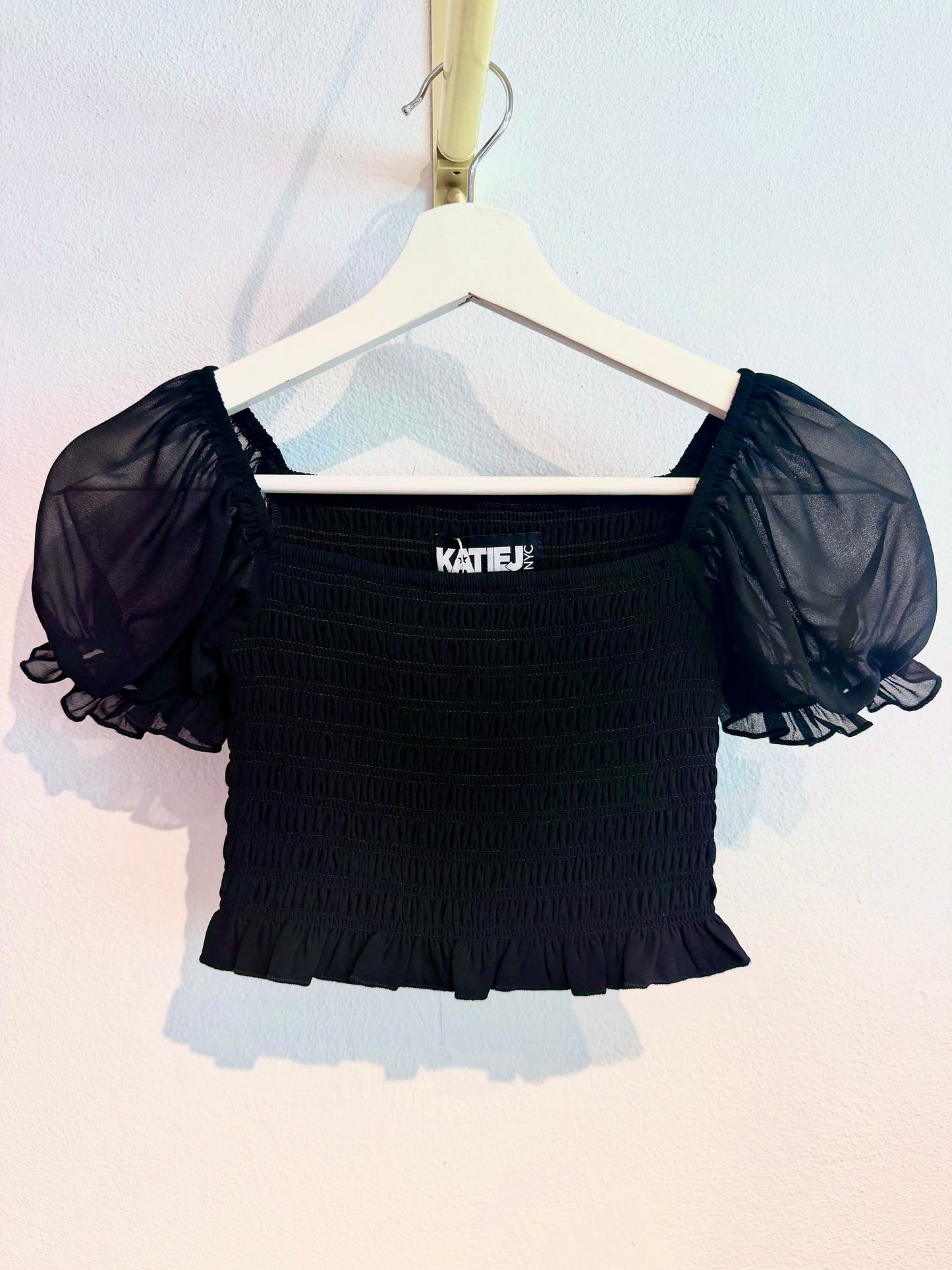 Black Marlee Georgette Tween Top