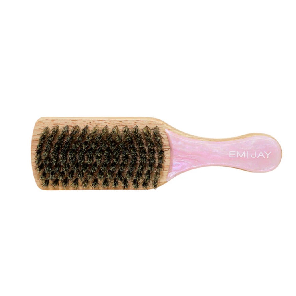 Mini Boar Bristle Brush in Pink Chantilly (