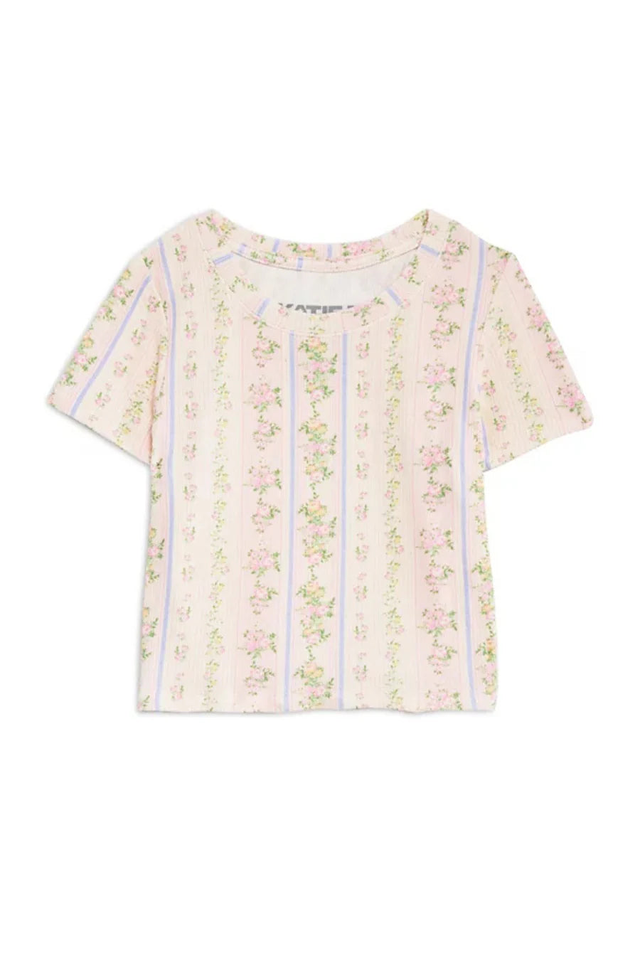 Shabby Floral Stripe Livi Tee Tween