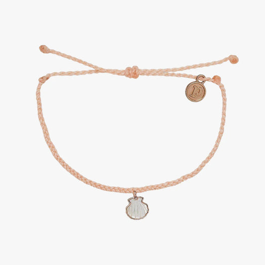 Pura Vida Real Shell Charm Rose Gold Bracelet