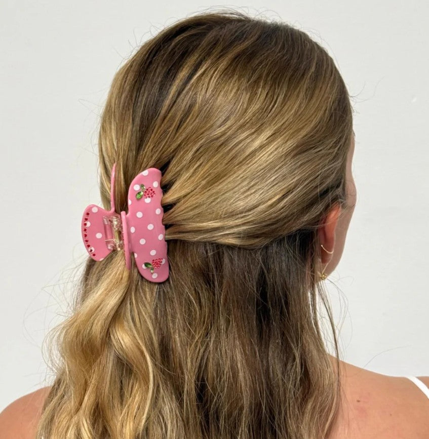 Lychee Berry Dot Sweetheart Clip
