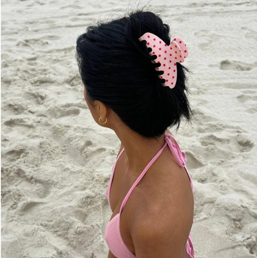 Blush Polka Dot Big Effing Clip