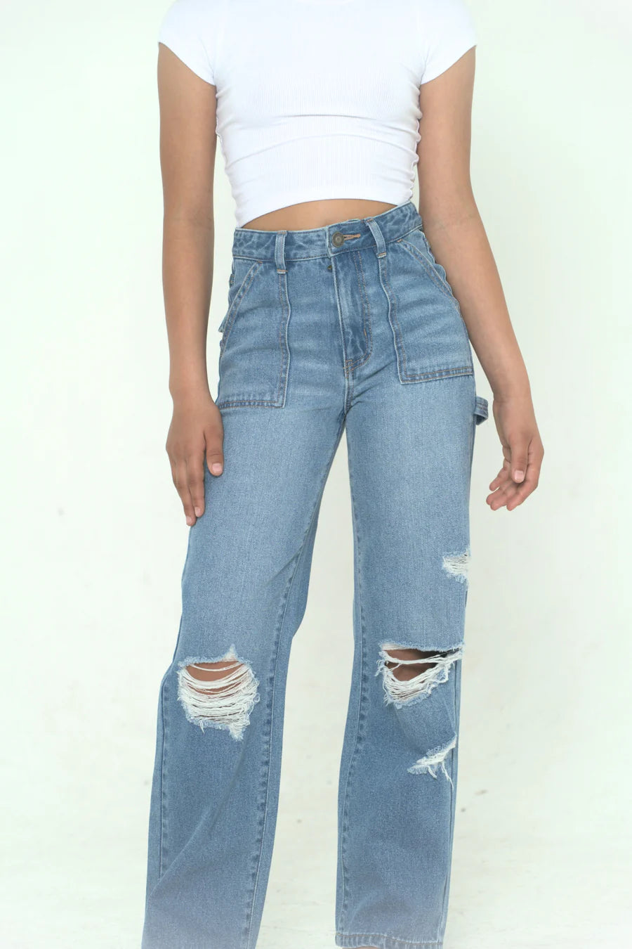 Houston Mid Wash Carpenter Jeans (Tweens) - Katie J