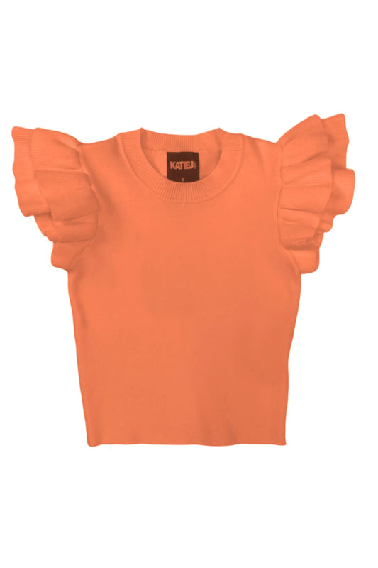 Coral Isla Ruffle Sleeve Top (Tweens) Katiej NYC