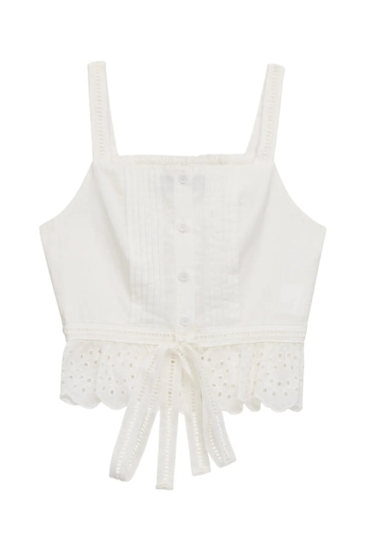 Waverly Linen Eyelet Cami Top Tween