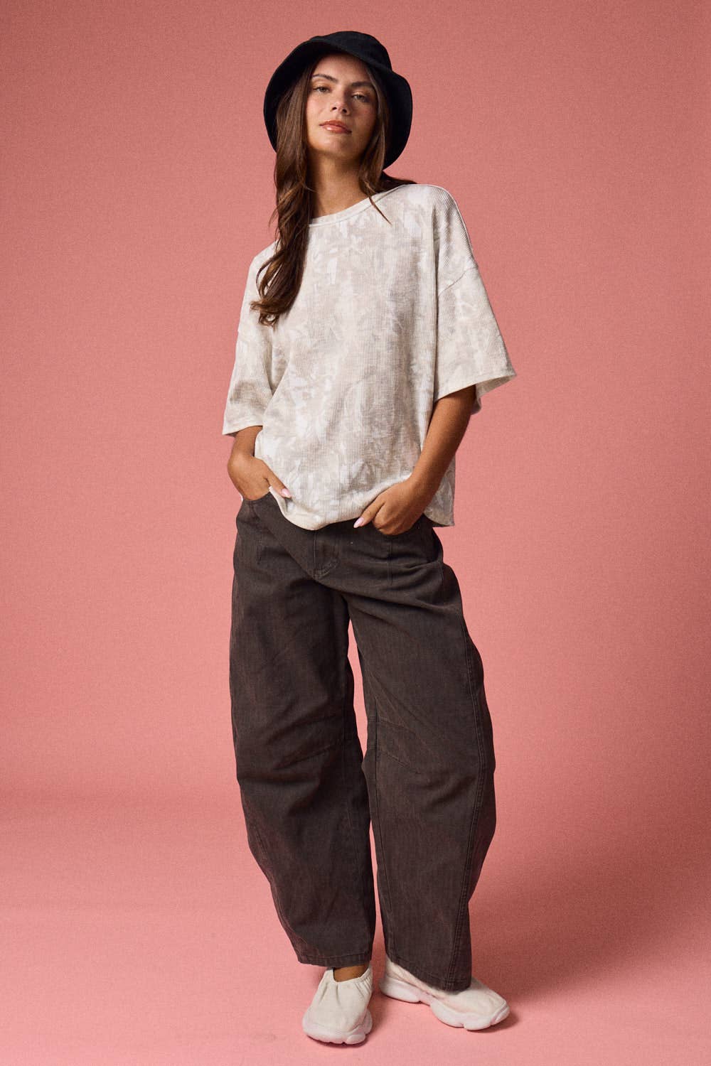 Camo Ribbed Loose Fit Tee
