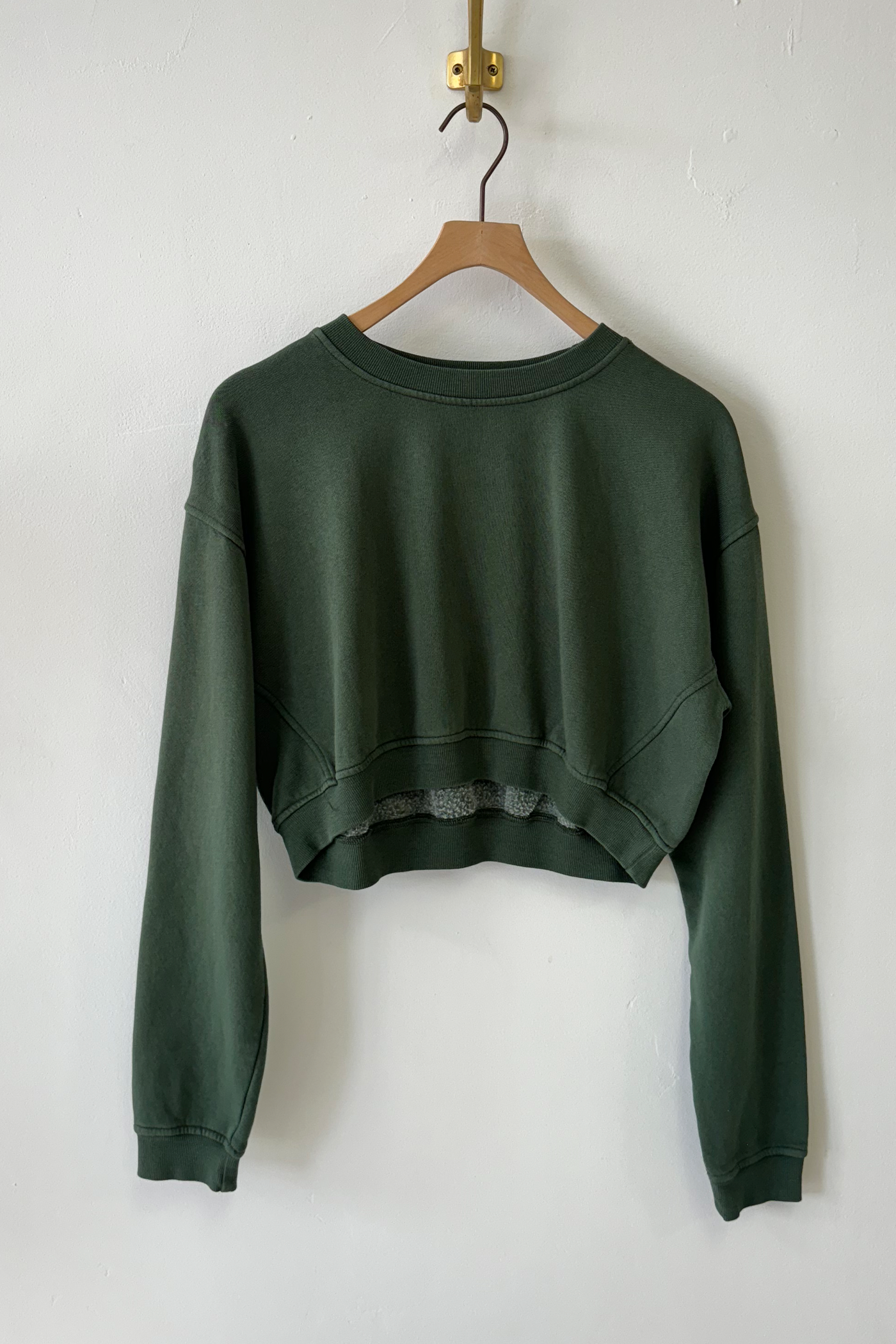 Pine Green Cropped Sweatshirt