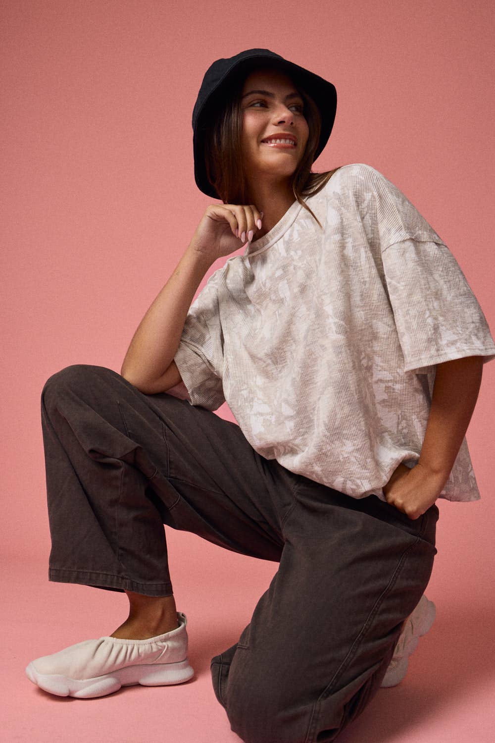 Camo Ribbed Loose Fit Tee