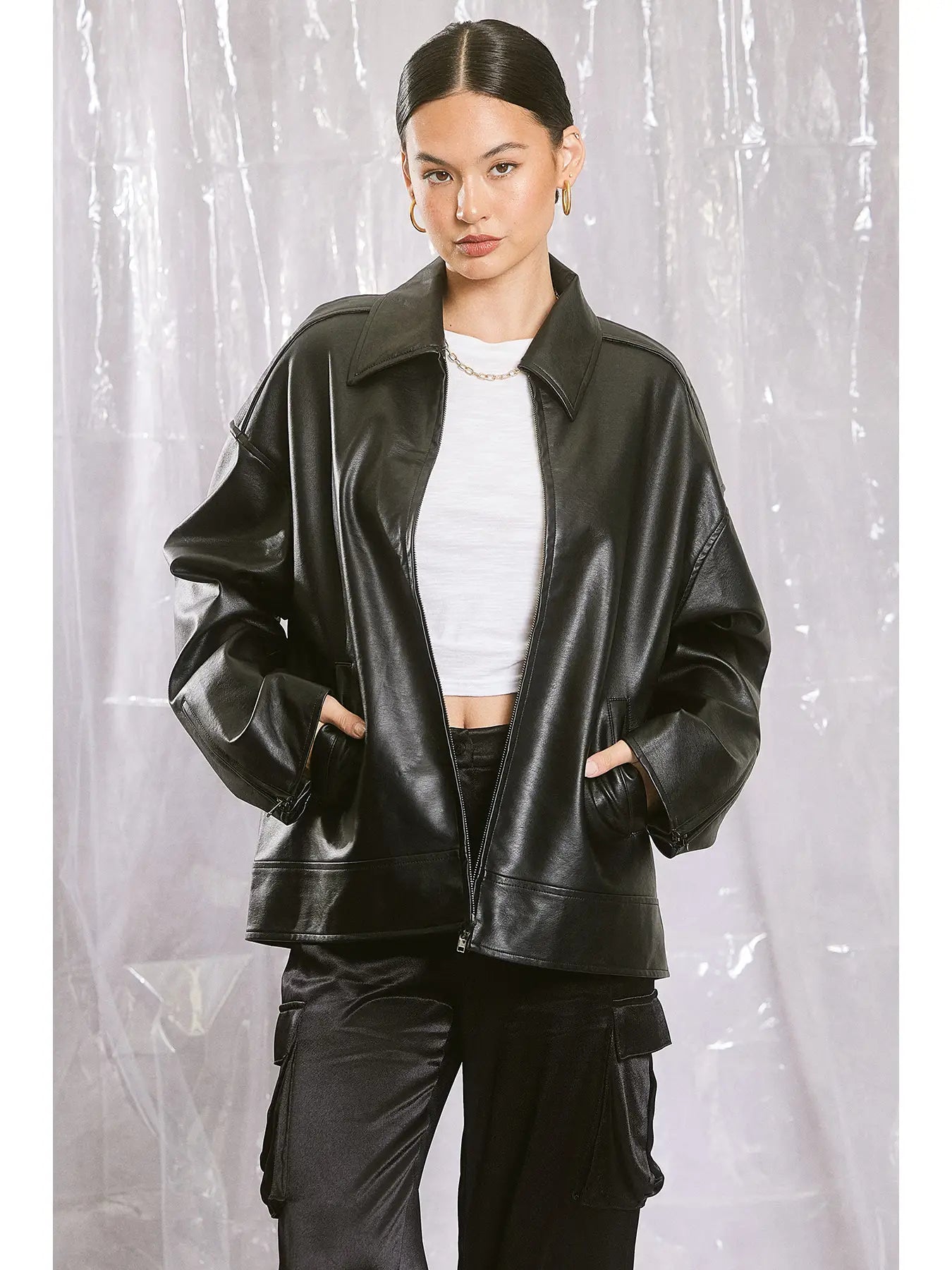 Oversized Leather Jacket
