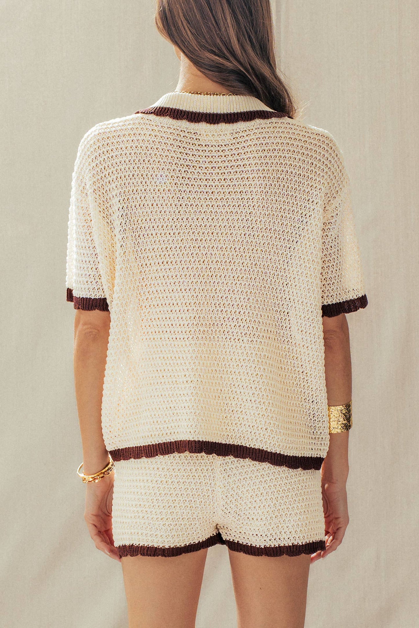 Talia Crochet Knit Two-Piece Set