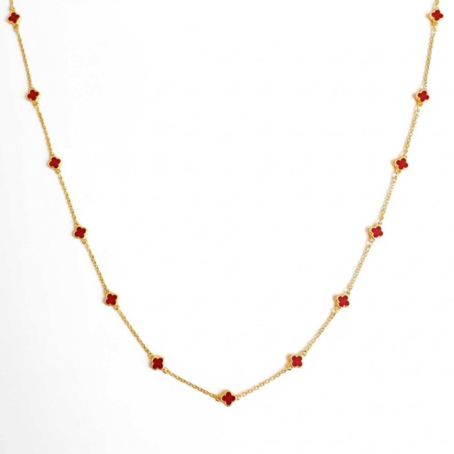 Petite Colored Clover Necklace