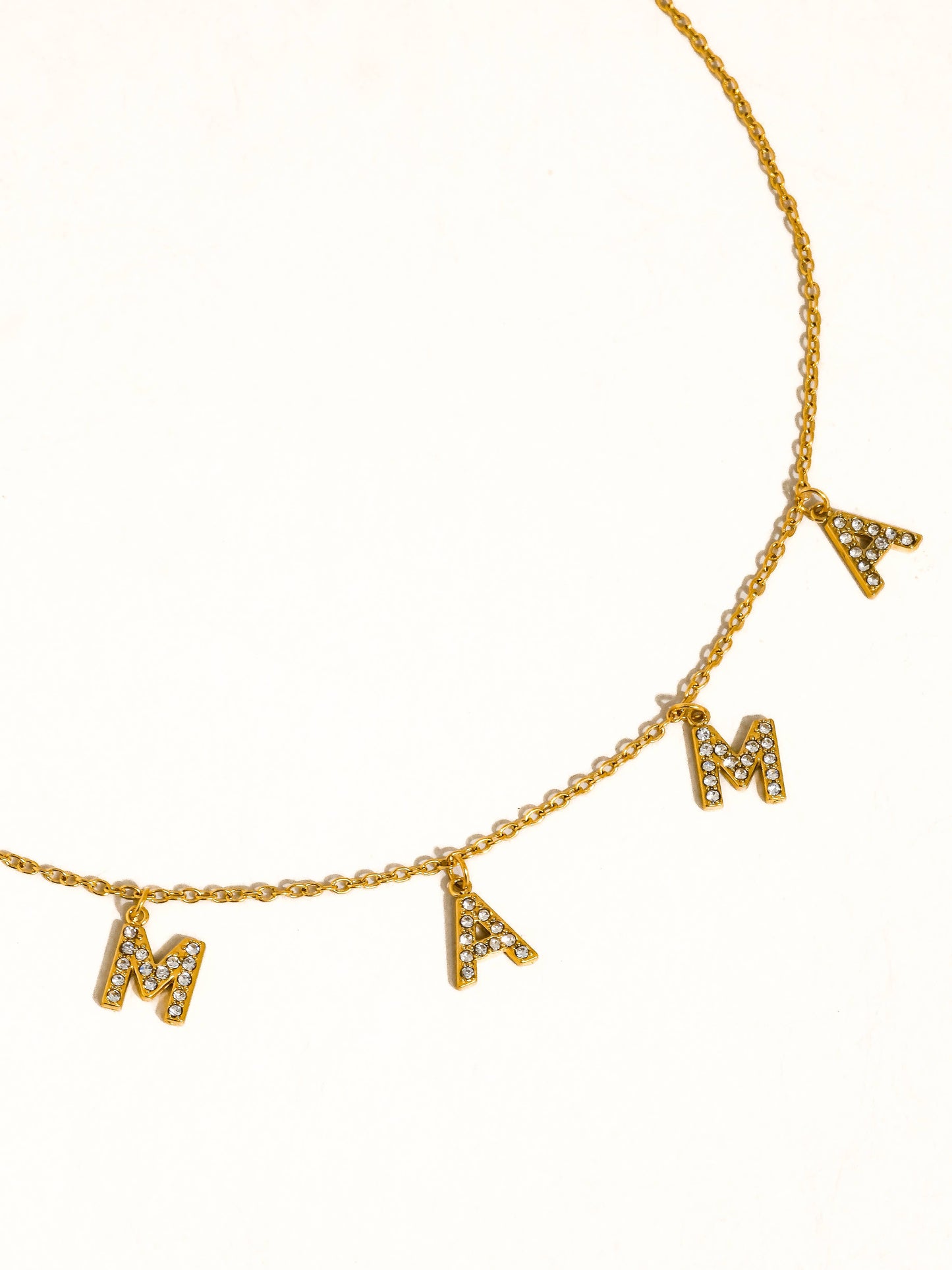 Moana CZ Mama Letter Necklace
