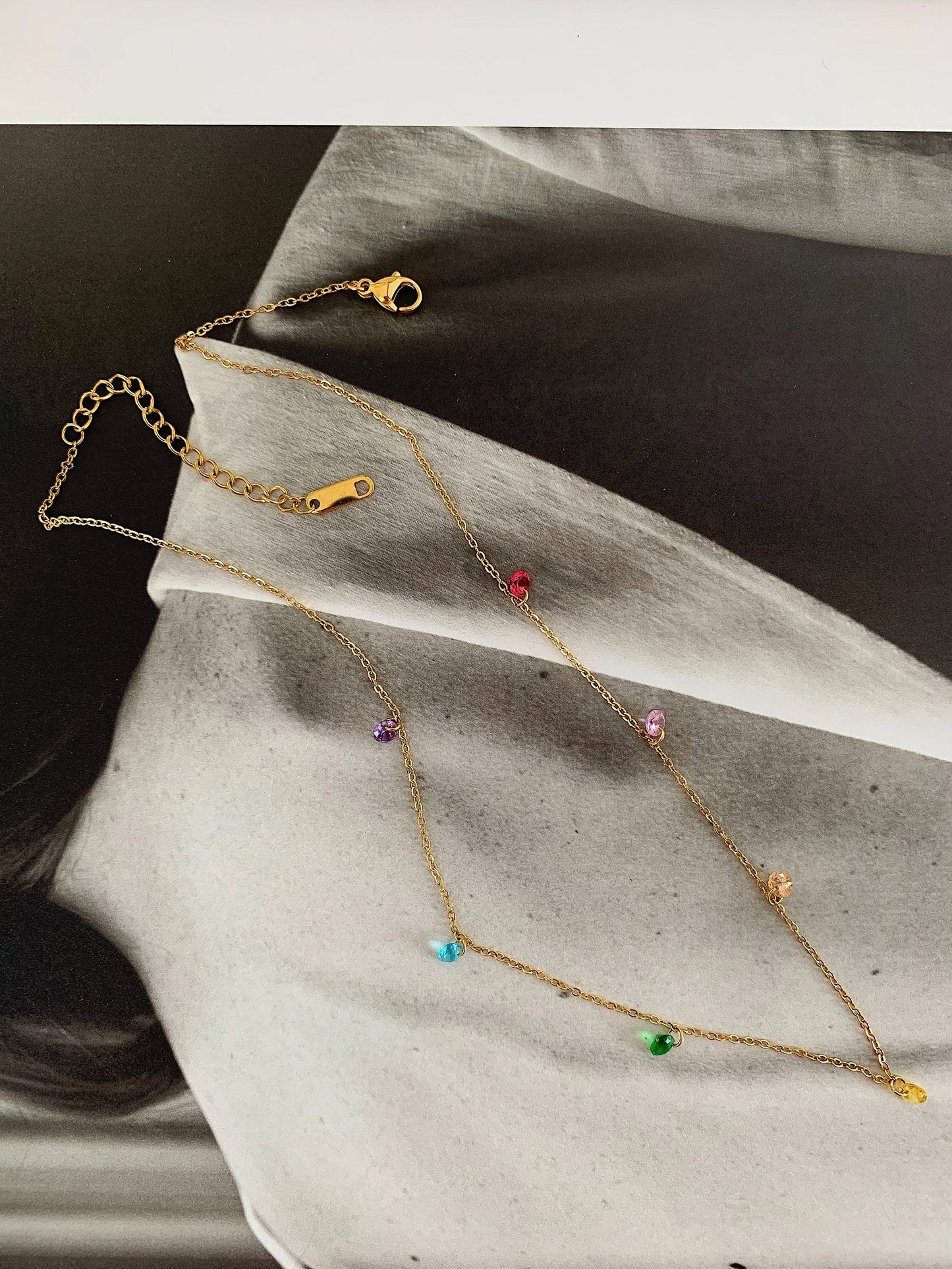 Ariana 18K Non-Tarnish Petite CZ Chain Necklace