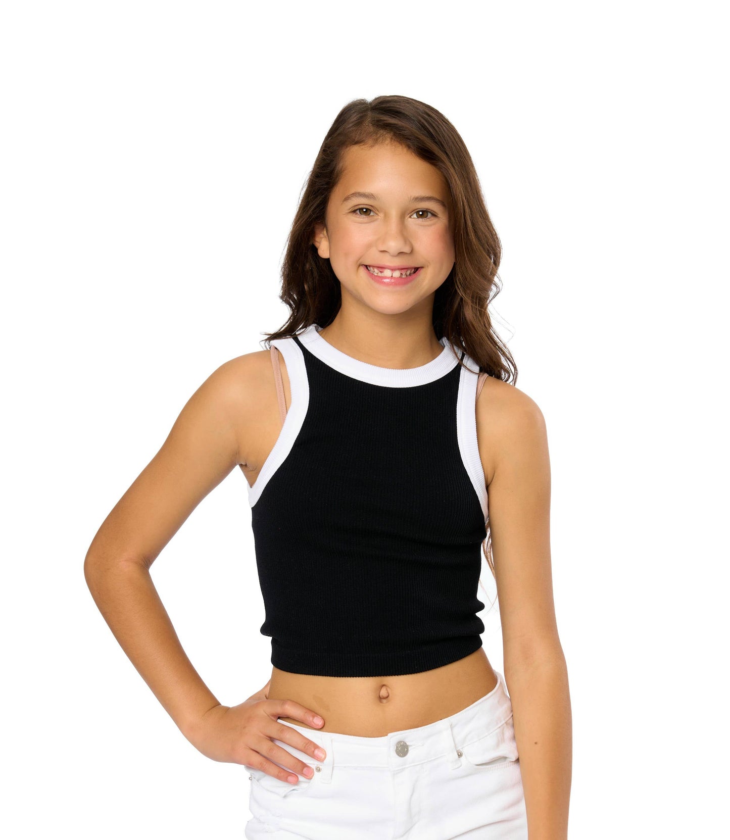 Contrast Trim Sleeveless Top