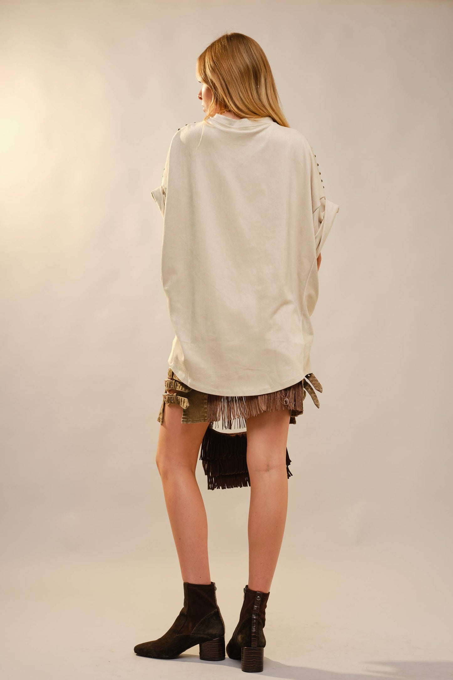 Laney Studded High Low Oversized Tee
