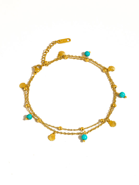 Zinnia Shell Charm Anklet