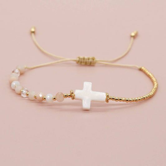 Crystal Clear Cross Bracelet