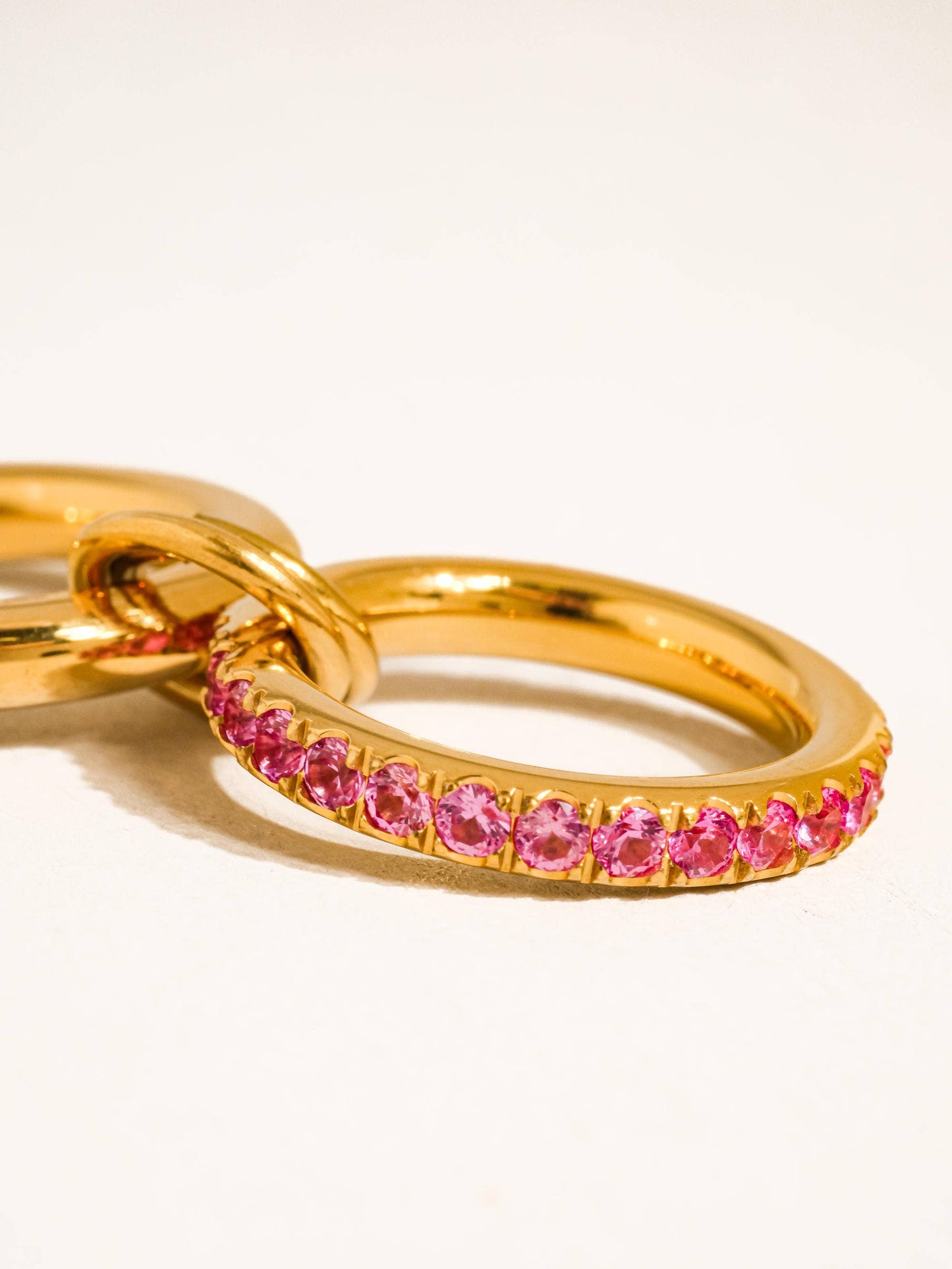 Justine 18K Gold Non-Tarnish CZ Double Hoop Ring