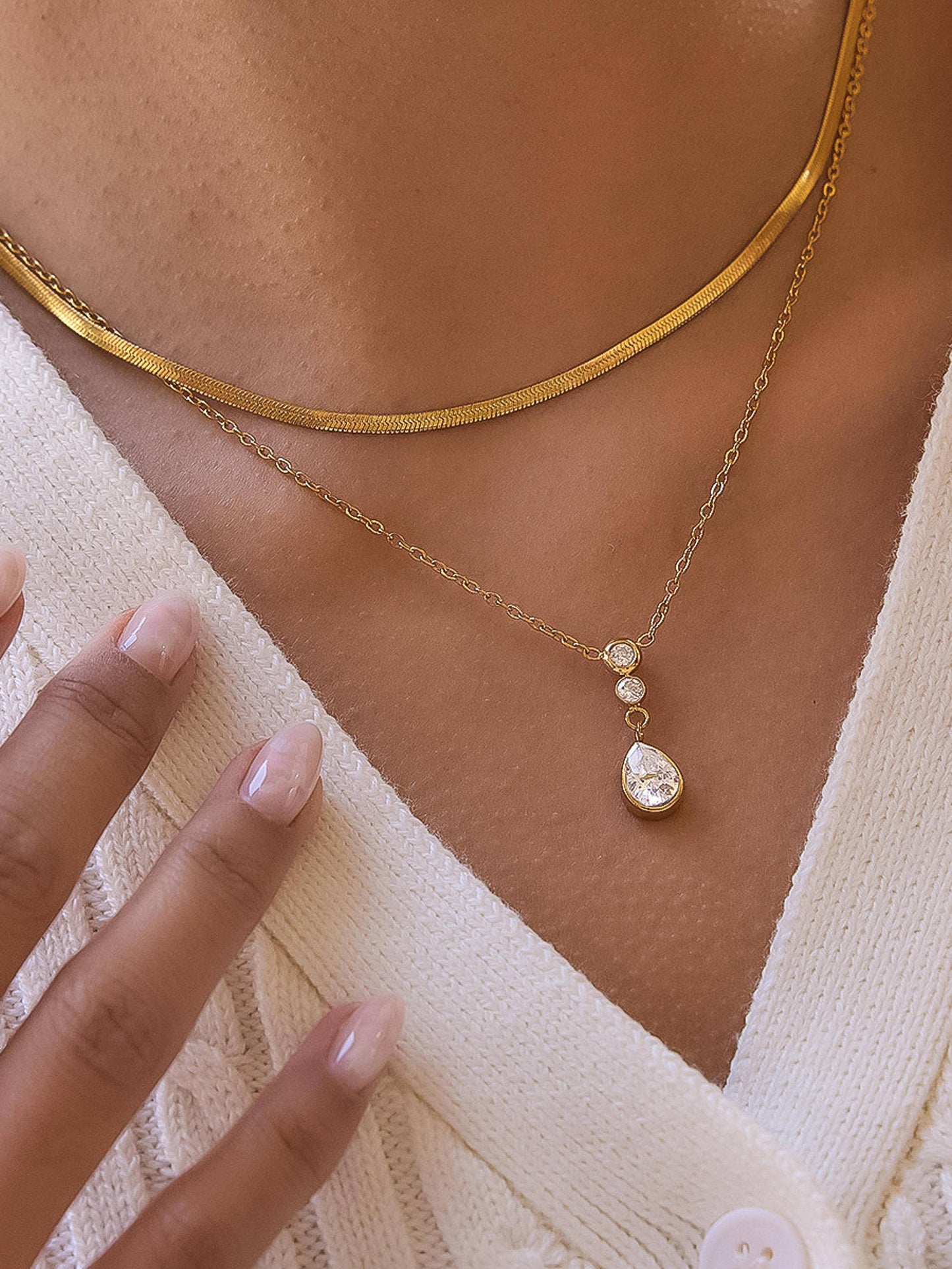 Dorielle Layered Teardrop Necklace