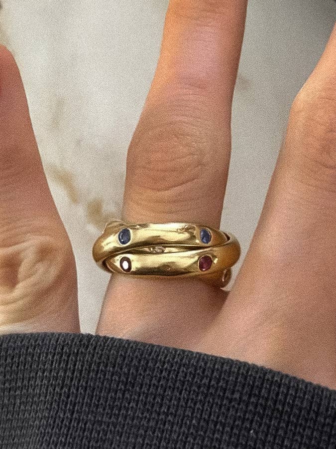 Elvire 18K Gold Multi Stone Wrap Ring