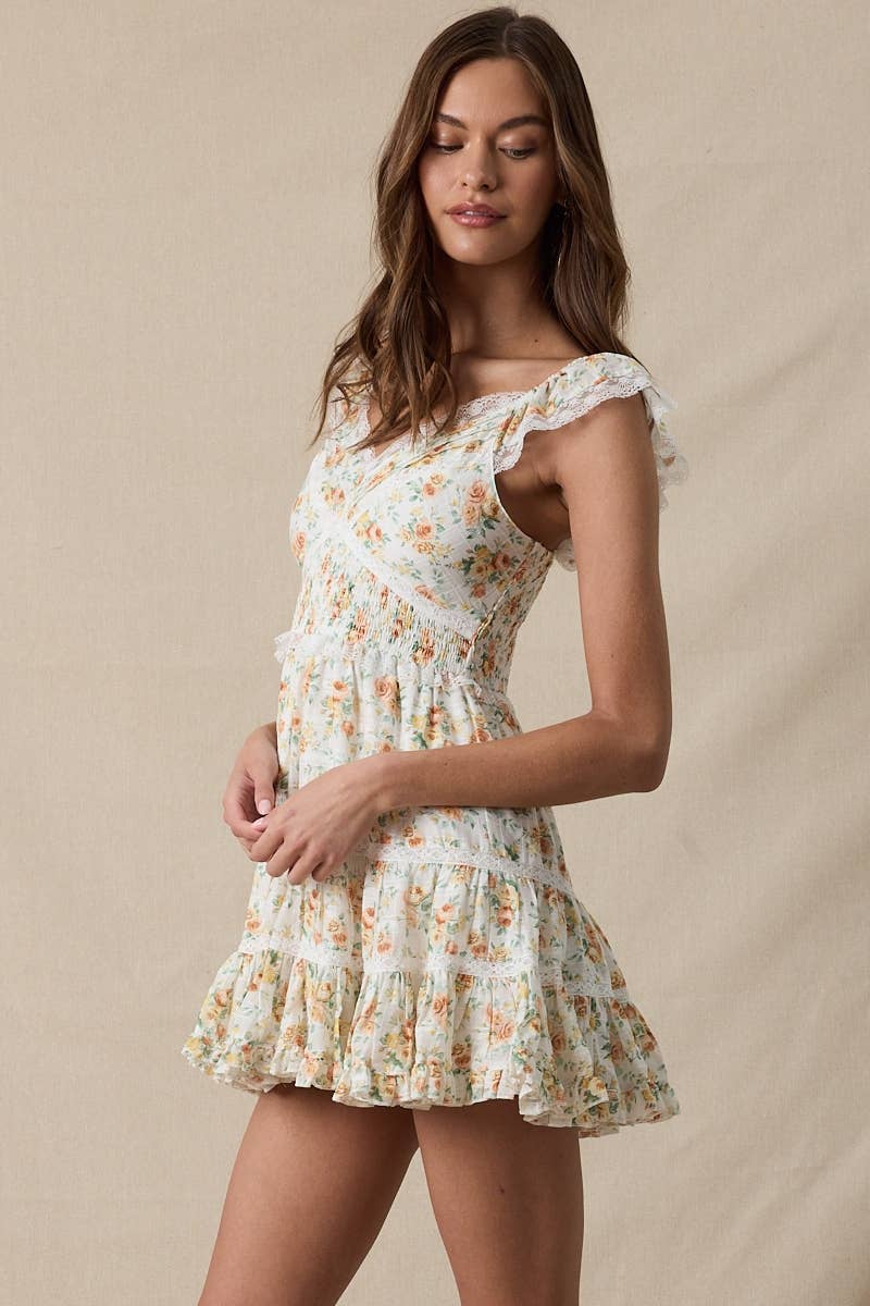 Garden Whispers Lace Mini Dress