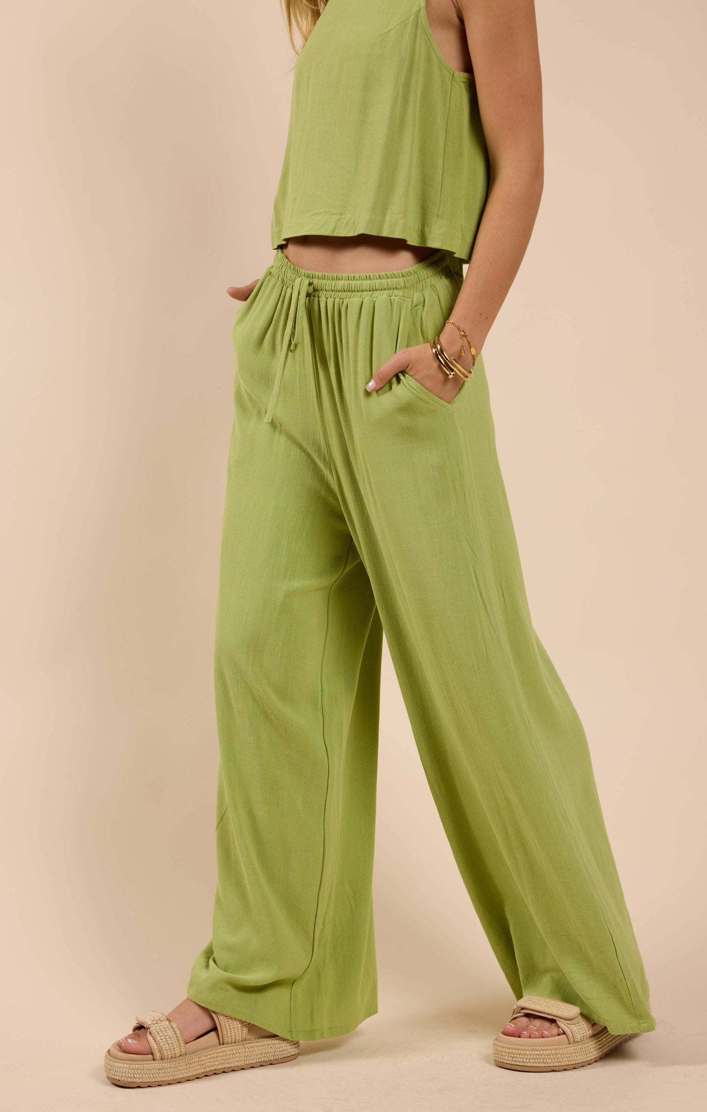 Avocado Elastic Waist Pants