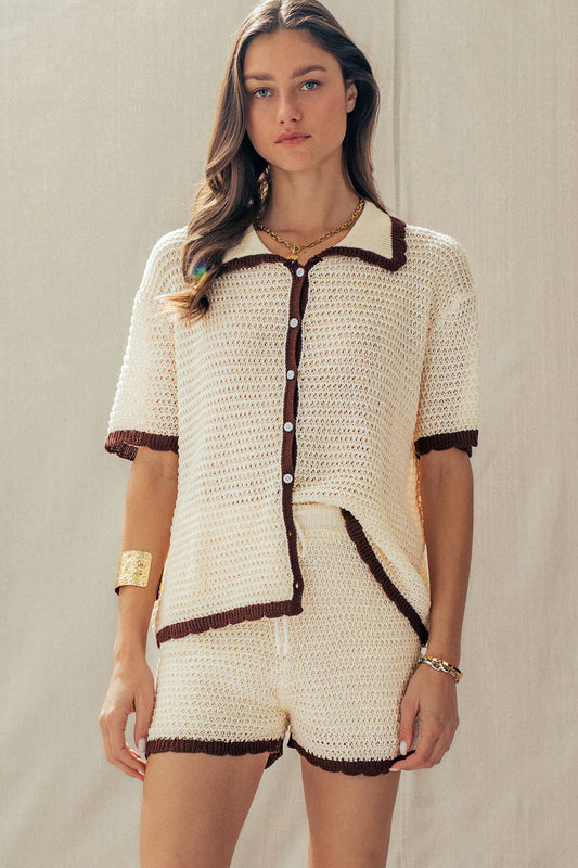 Talia Crochet Knit Two-Piece Set
