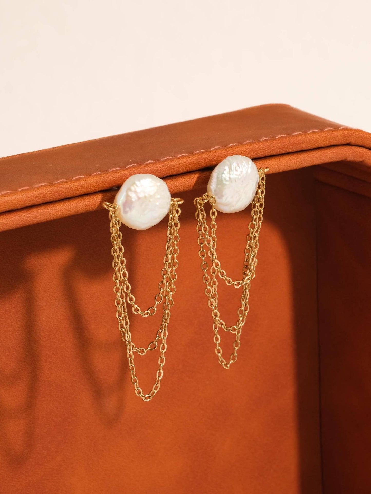 Shynelle Baroque Pearl Chain Earrings