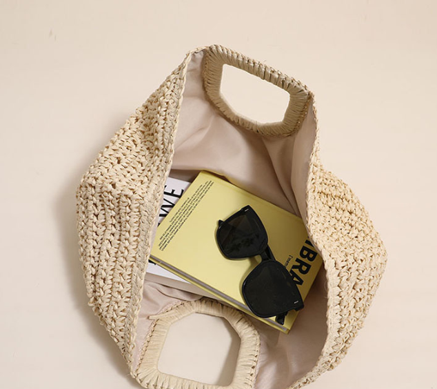 Woven Straw Beach Handbag