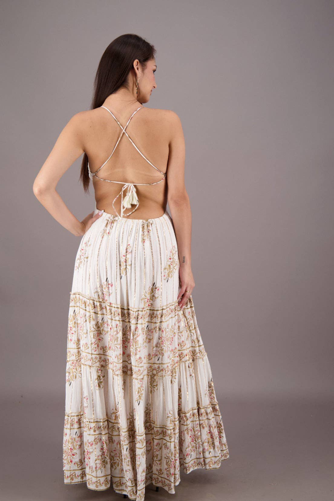 Boho Bloom Cutout Maxi Dress