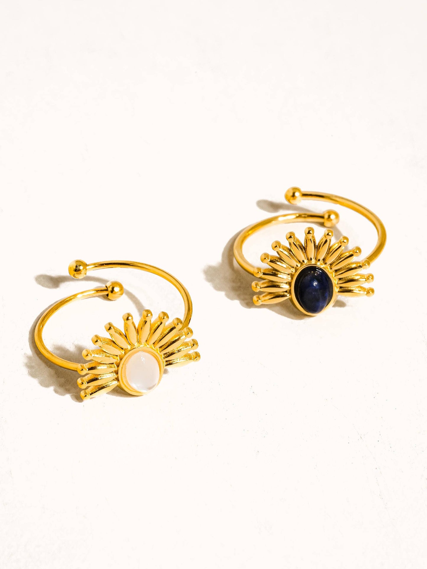 Fabienne 18K Gold Non-Tarnish Sun Stone Ring