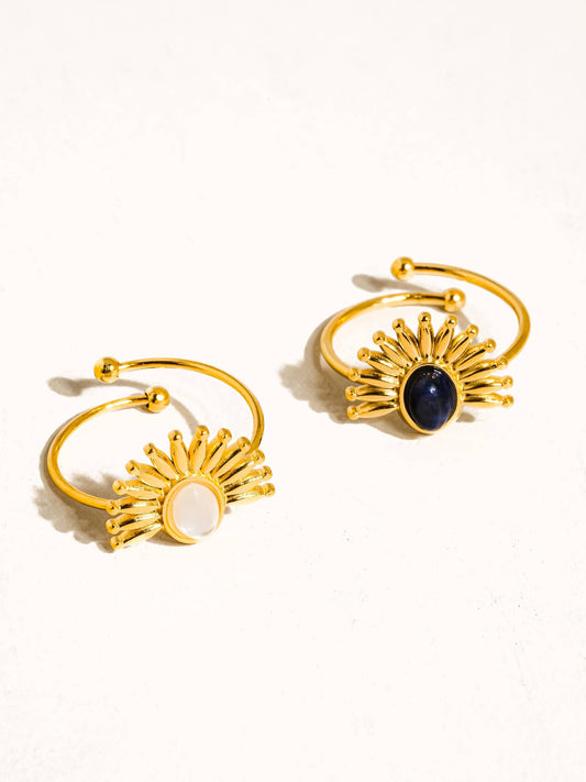 Fabienne 18K Gold Non-Tarnish Sun Stone Ring