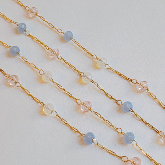 Pastel Water Drop Chain Necklace
