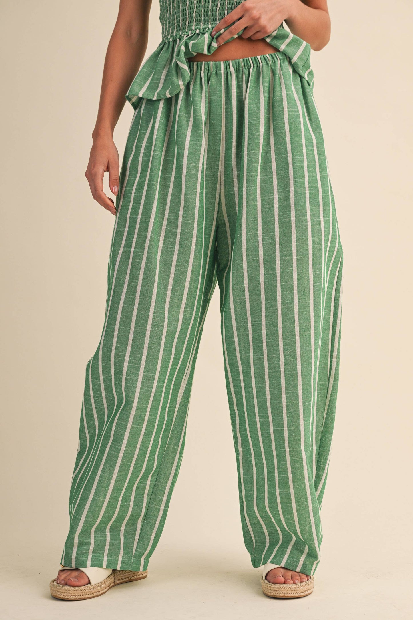 Seabreeze Stripe Linen Blend Pants Set