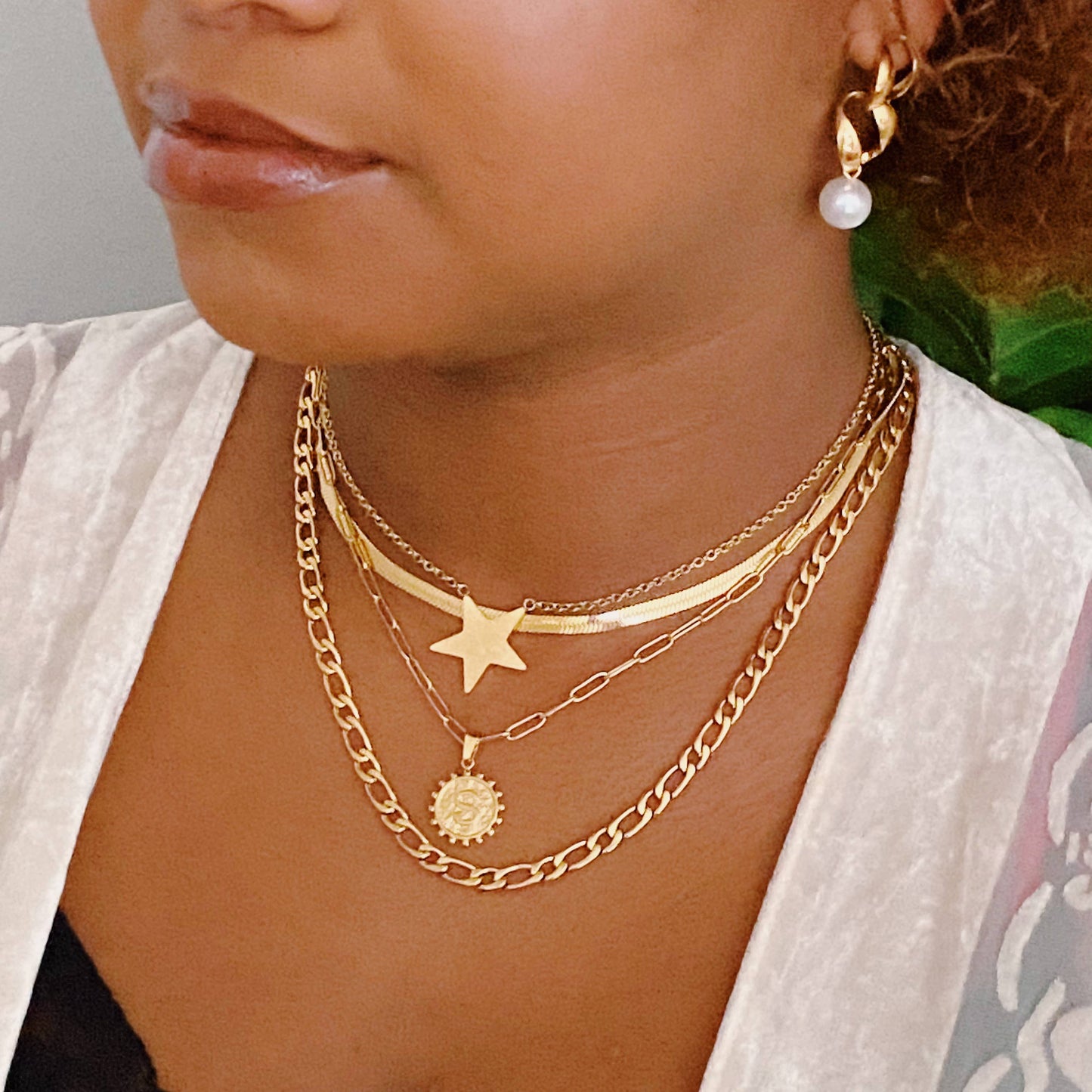 Double Chain Initial Necklace