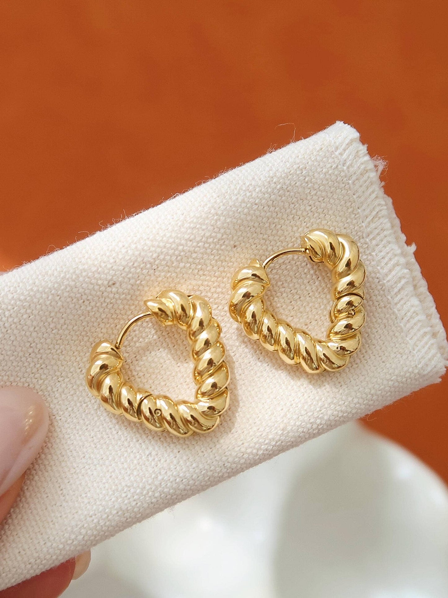 Prudence Twisted Heart Hoop Earrings