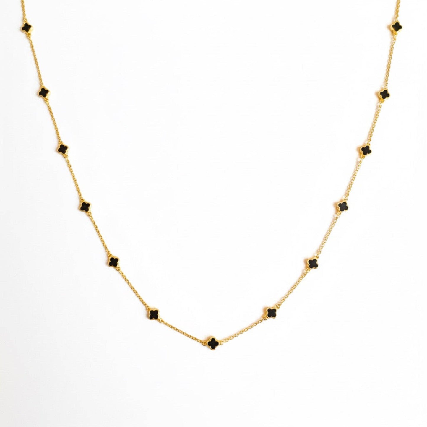 Petite Colored Clover Necklace