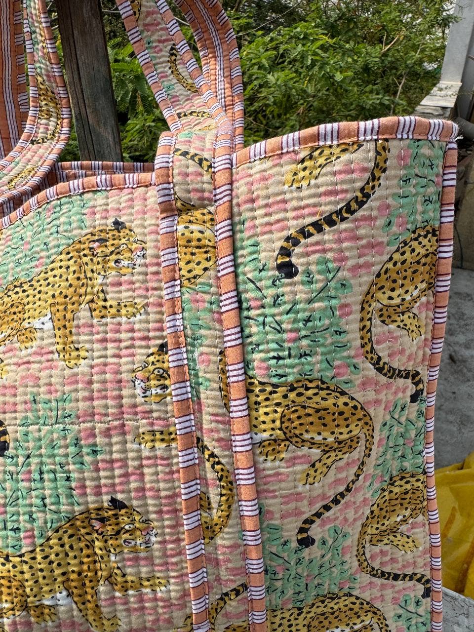 Tiger Print Cotton Tote Bag