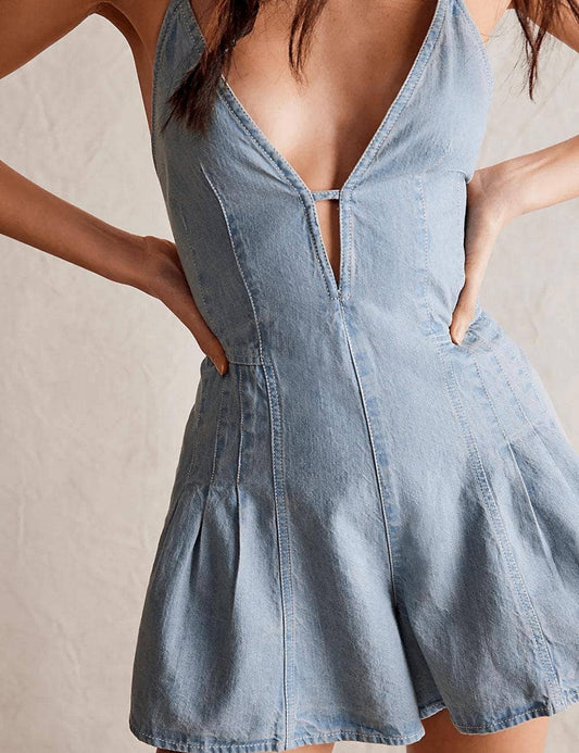 Denim Romper Dress