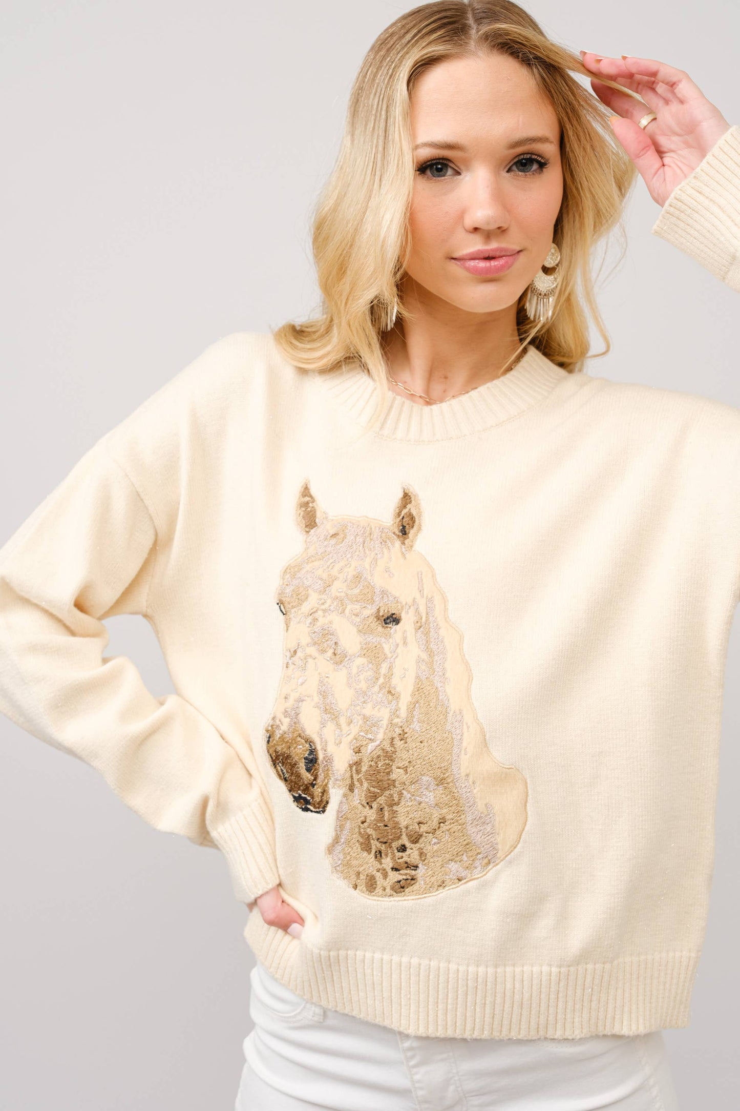 Stallion Crew Neck Sweater