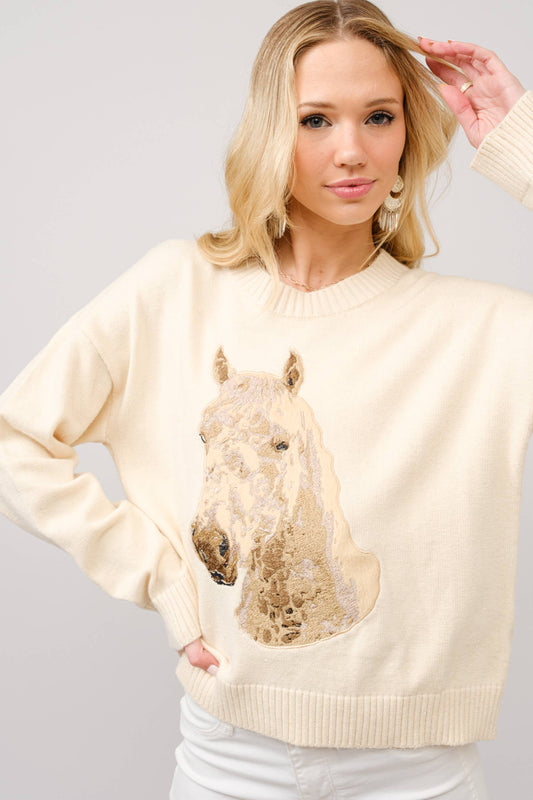 Stallion Crew Neck Sweater