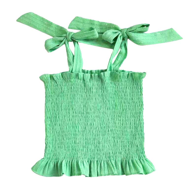 Tween Tie Green Smocked Top