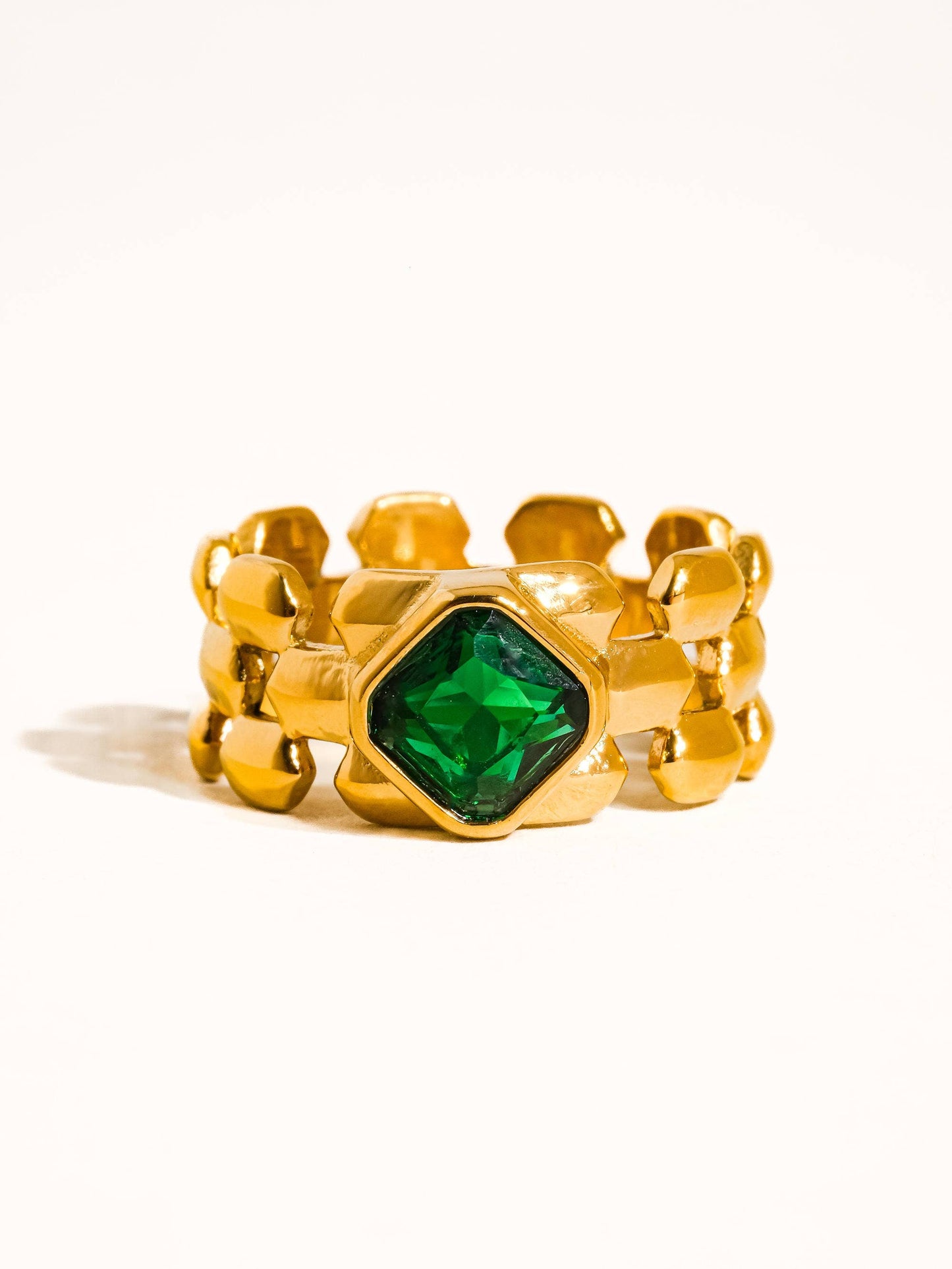 Passage 18K Gold Non-Tarnish CZ Watchband Ring