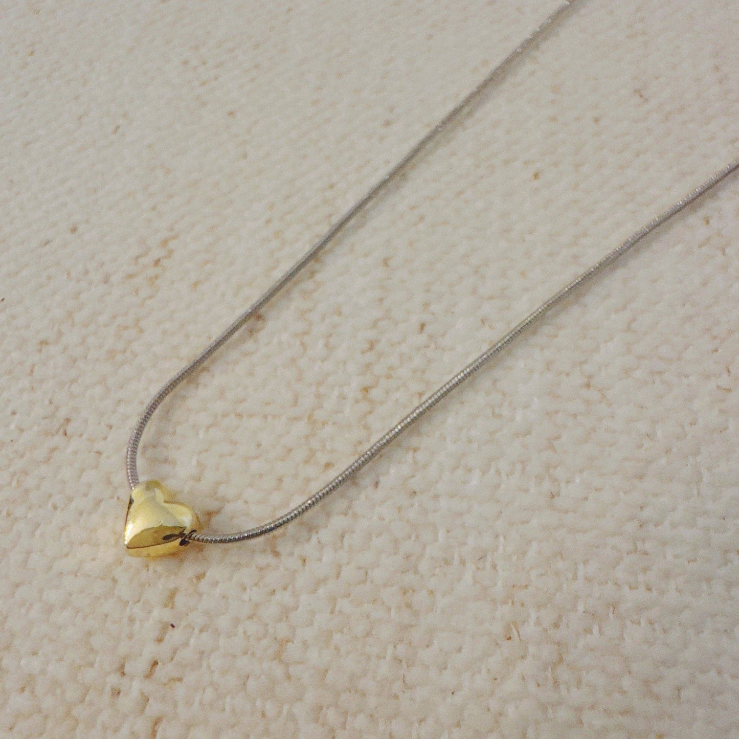 Two-Tone Petite Heart Pendant Necklace