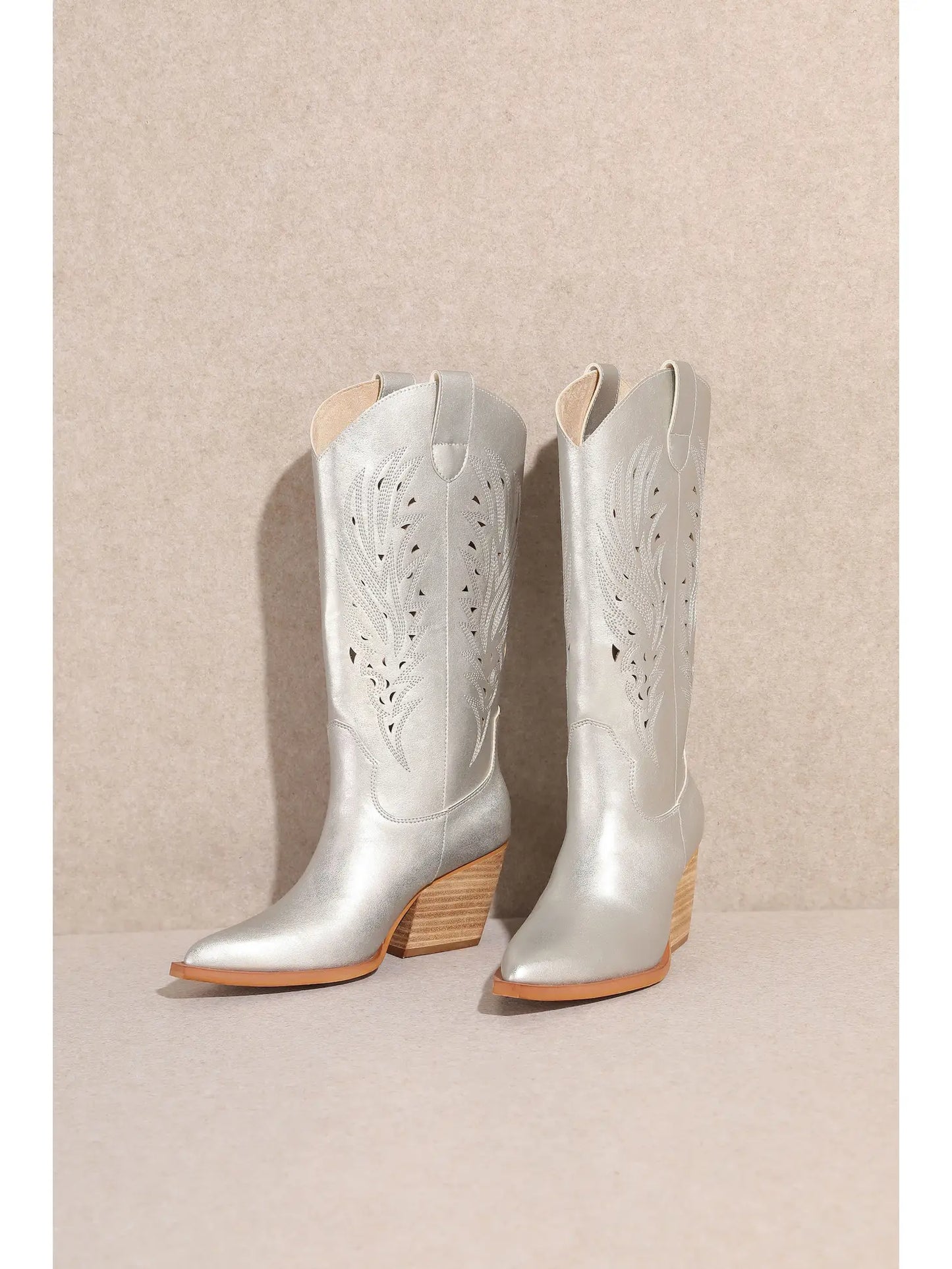 Olivia Silver High Boots