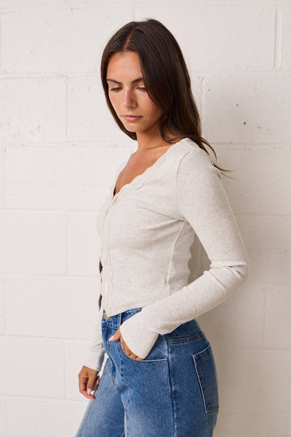Ribbed Stretchy Cardigan Top