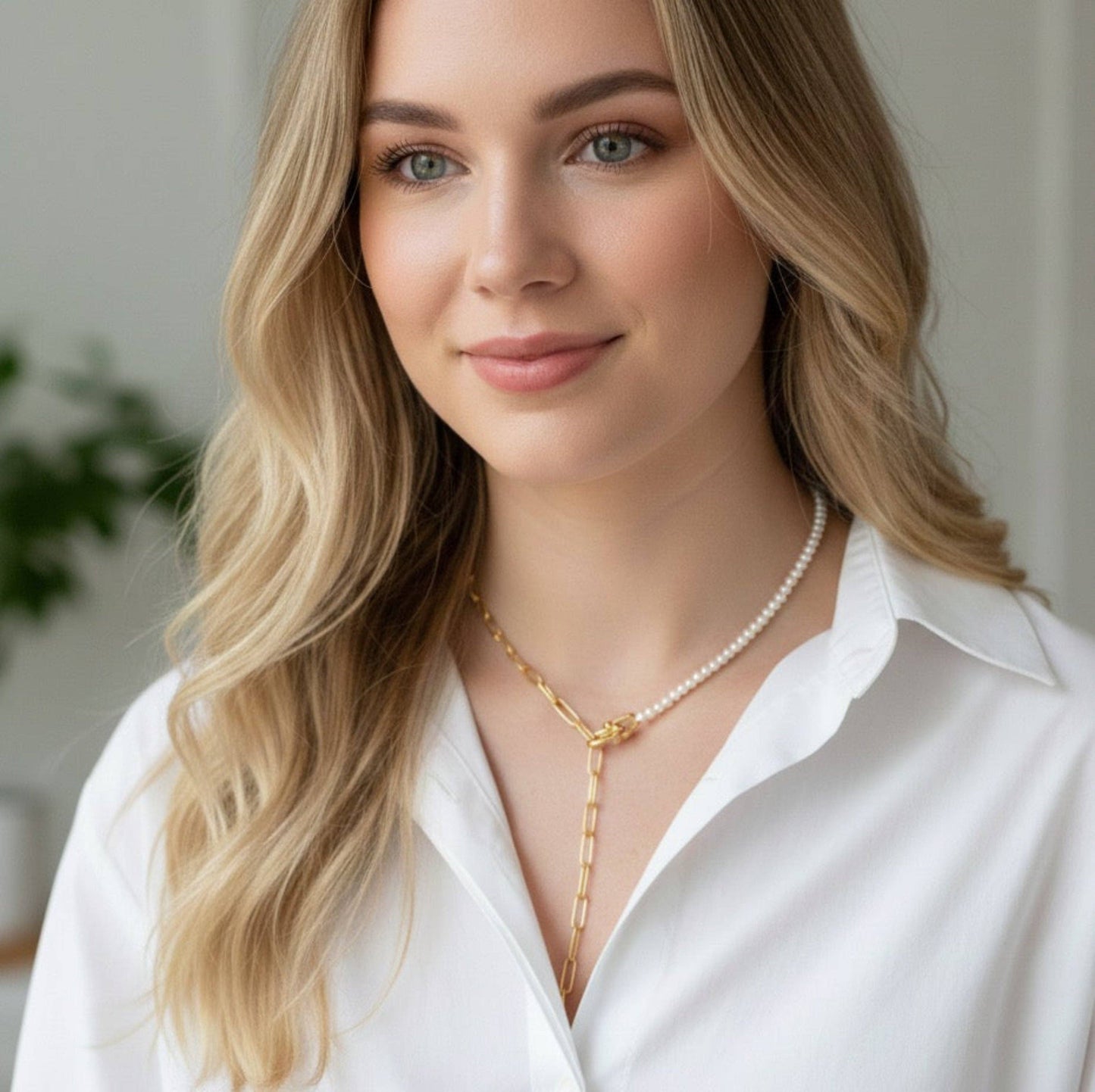 Harmony Pearl & Chain Necklace