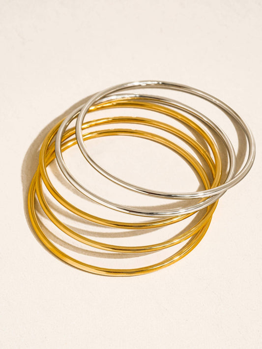 Olyss Classic Thin Bangle Set